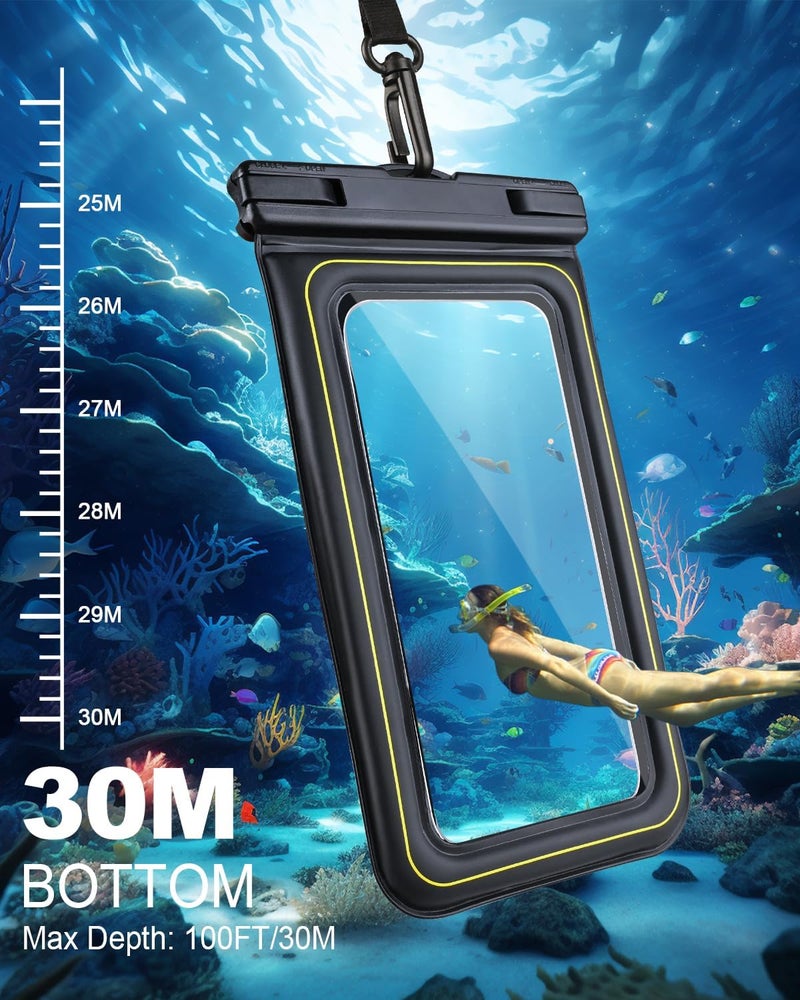 Razobws Waterproof Phone Pouch 2 Pack, IP68 Floating Waterproof Phone Case, Up to 8.3" Dry Bag for iPhone 17 16 15 14 13 Pro Max Samsung S25 Ultra S24 S23, Kayak/Beach/Cruise Travel Essentials Black - Image 4